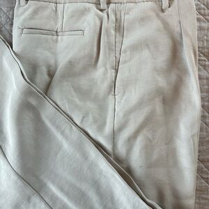 Mango Cream Straight Leg Pants with Tailored Elegance